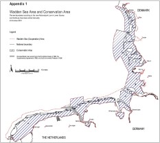 Map of the waddensea conservation area